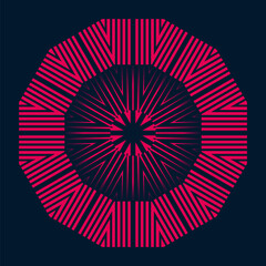 Symmetrical composition of geometric shapes. Abstract element for design. Vector illustration in a flat style.