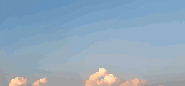 a clear blue sky with some scattered clouds at the bottom. 