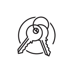 Vector art of two keys on a ring