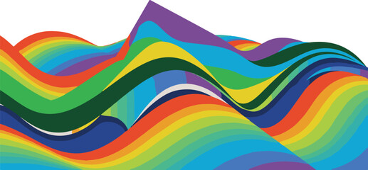 Obraz premium Abstract Colorful Wavy Pattern Landscape Backdrop Curves Presentation Art, Background