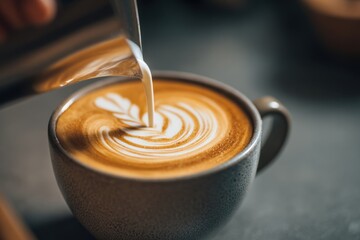 Hot Coffee Drink Served by Skilled Barista