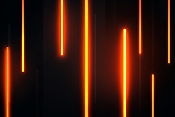 Illuminated Vertical Neon Lines on a Dark Background, Modern and Abstract Design
