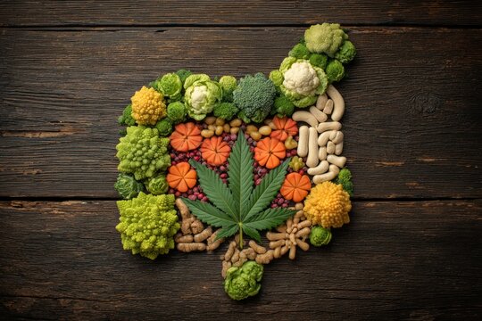 The endocannabinoid system in the gut influences appetite and food intake.