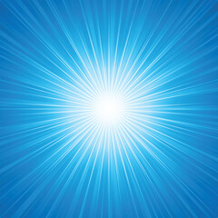 Bright Sunburst Background With Blue And sky Rays