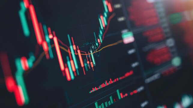 Abstract Cryptocurrency Price Candlestick Chart for Trading Analysis Background