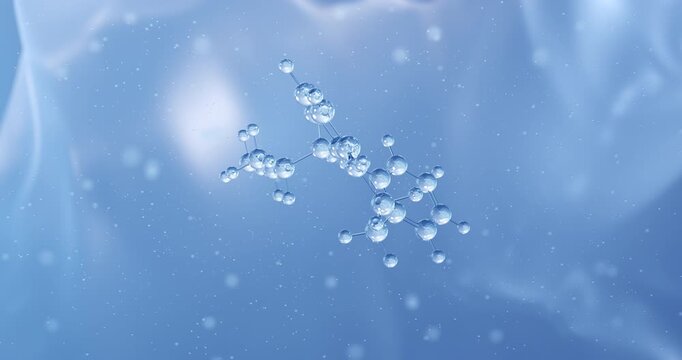 Desipramine rotating molecular structure, 3d model of antidepressant
