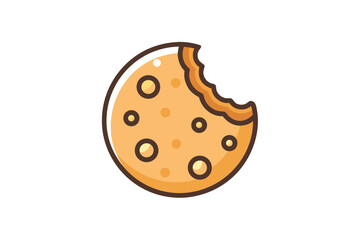 Cookie icon showing bite mark symbol for dessert concept  
