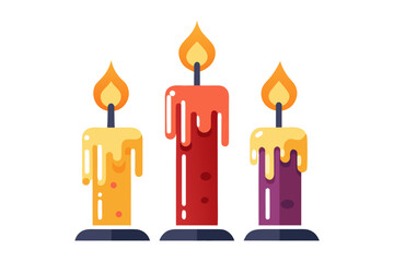 Stylized candle flame silhouette icon for wax light design  
