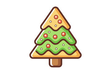 Christmas Tree Cookie Icon for Festive Holiday Designs