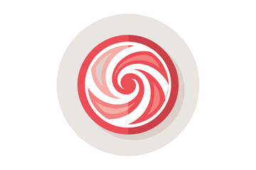 Peppermint candy swirl disk icon with festive spiral design  