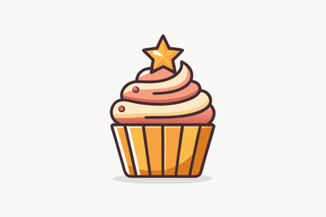 Cupcake Icon for Sweet Bakery Branding and Illustration