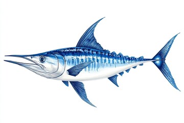 Fototapeta premium Marlin fish isolated on white background