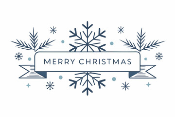 minimalist banner snowflake corners winter holiday design icon