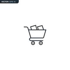 Shopping, linear style sign for mobile concept and web design