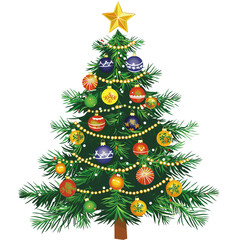 Christmas tree decoration illustration
