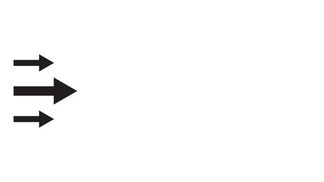 Right arrow for road direction animation isolated on white background