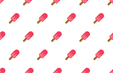 strawberry ice cream seamless pattern