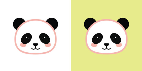 Cute Stylized Panda Face Simple Logo
