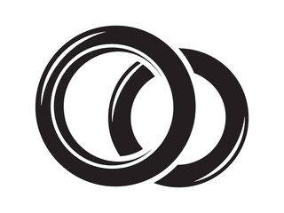 Fototapeta premium Marital status icon vector, wedding rings filled flat sign, solid pictogram isolated on white, logo illustration