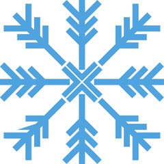 Snowflake hand drawing blue element