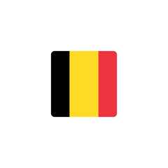 Square flag of Belgium with rounded corners vector illustration. Perfect for educational materials, travel content, and national representation design projects