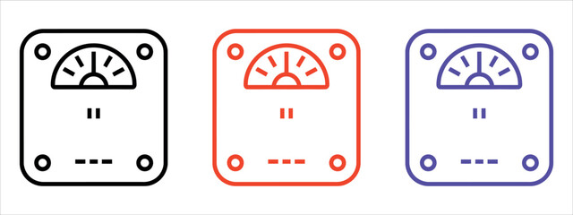 Minimalist Weight Scale Icon Set Vector Illustration. Essential for Justice, Law, Balance, Measurement, Pharmacy, and Health Apps.