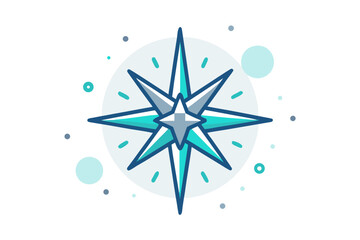 polar star icon radiant light shining bright night sky