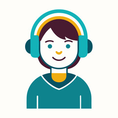girl with headphones