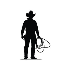 silhouette of a cowboy