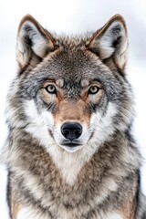 Fototapeta premium gray wolf on a white background