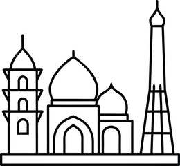 taj mahal vector illustration