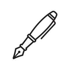 Simple Vector Icon Illustration of a Fountain Pen