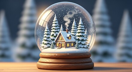 Winter Wonderland - A Cozy Cabin in a Snow Globe.