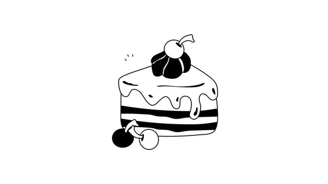 Dessert, sweet, bakery, delicious slice of cake vector design