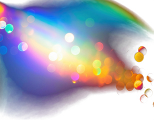 Vintage Rainbow Prism Overlay with Soft Light Leak Texture PNG