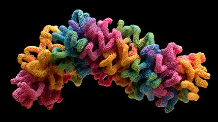 Protein Folding Molecular Structure 3D Scientific Visualization of Biological Dynamics