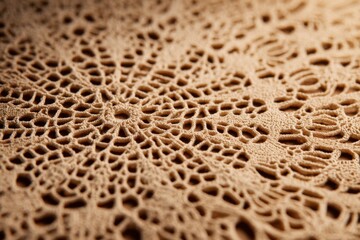 Macro of intricate lace doily pattern