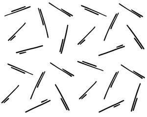 A seamless pattern abstract randomly placed black lines and strokes on a white background. Perfect for modern design.