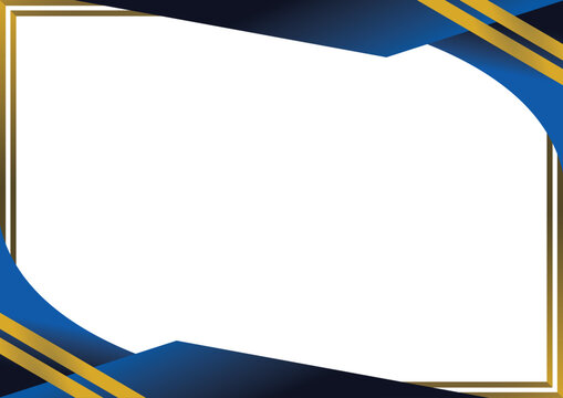 elegant blue navy and golden certificate border frame design