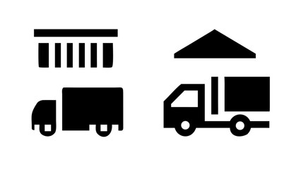 Illustration of delivery trucks and warehouses, ideal for logistics, transportation, and supply chain themes, conveying efficiency and reliability