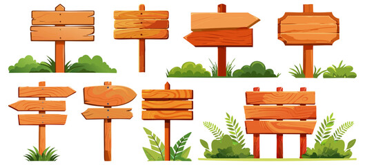 木製看板ベクターイラストセット	