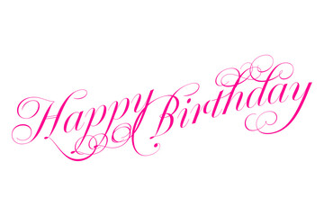 Happy Birthday - 手書き風の筆記体でおしゃれに書いた、「Happy Birthday（誕生日おめでとう）」のロゴマーク
