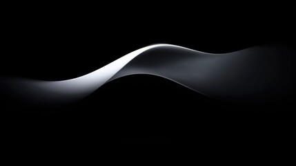 Futuristic metallic ribbon with glossy highlights conveys high velocity and innovative design for automotive or technology branding elements