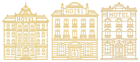 Fototapeta premium Elegant vintage hotel illustrations
