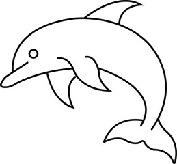 Minimalist Dolphin Line Art — Simple Ocean Animal Drawing, Modern Sea Life Vector Illustration
