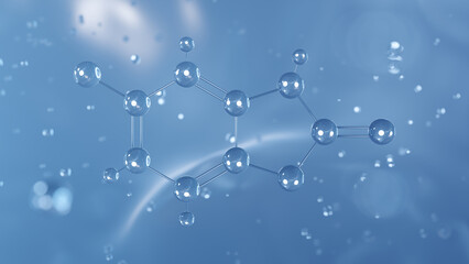 chlorzoxazone molecular structure, 3d model molecule, cns depressant structural chemical formula view from a microscope