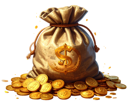 bag full of coins