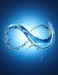 Dynamic watersplash of firefly captured in infinity shape symbolizing balance and eternity in nature