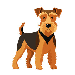 airedale terrier purebred dog full body, vector illustration