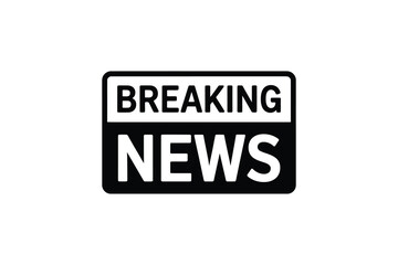 Bold black and white breaking news sign with bold text announcing urgent information